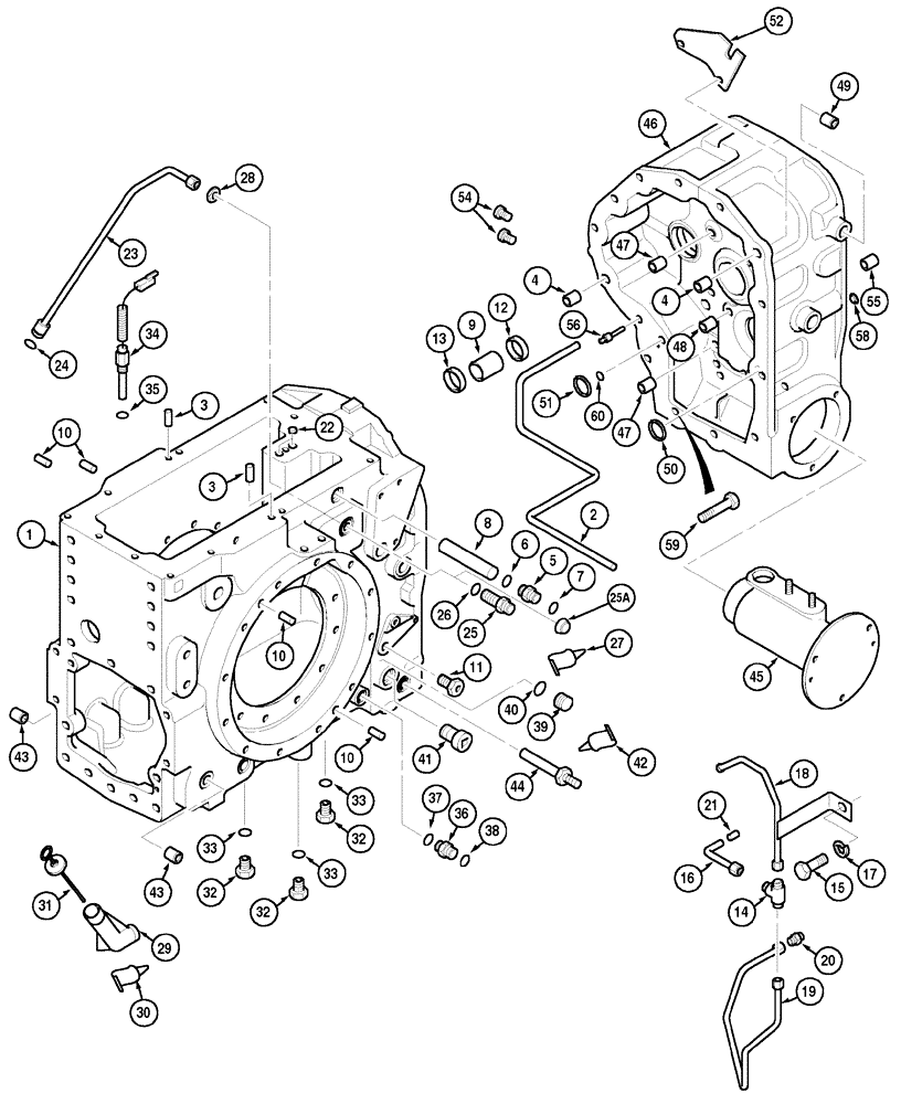 Схема запчастей Case IH MX150 - (06-06) - TRANSAXLE HOUSING (21) - TRANSMISSION