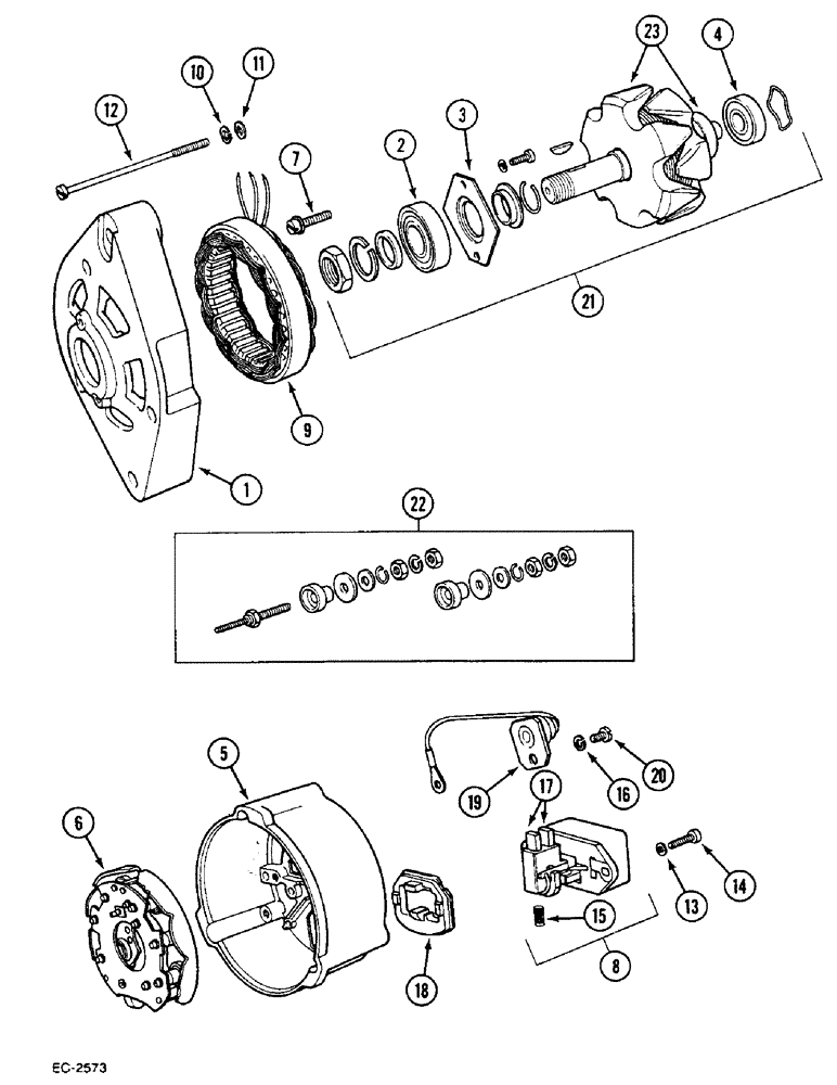 Схема запчастей Case IH 633 - (4-144) - ALTERNATOR (28 AMP) (04) - ELECTRICAL SYSTEMS