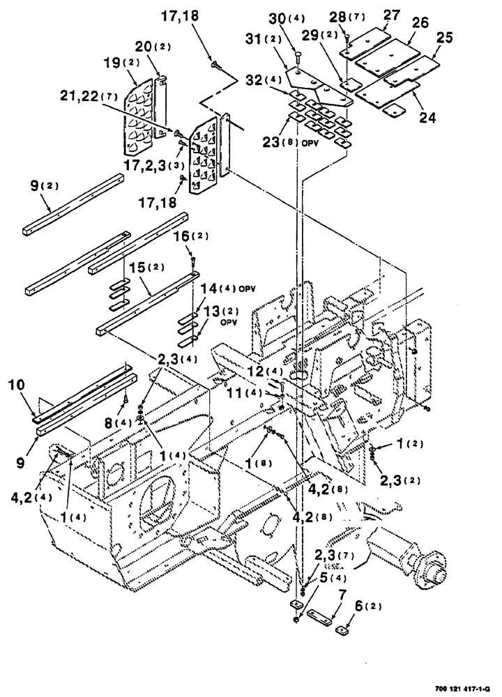 Схема запчастей Case IH 8555 - (05-08) - BALE CHAMBER ASSEMBLY (FRONT) (13) - FEEDER