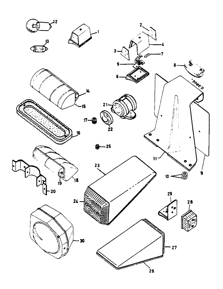 Схема запчастей Case IH 553 - (100) - LAMPS (04) - ELECTRICAL SYSTEMS