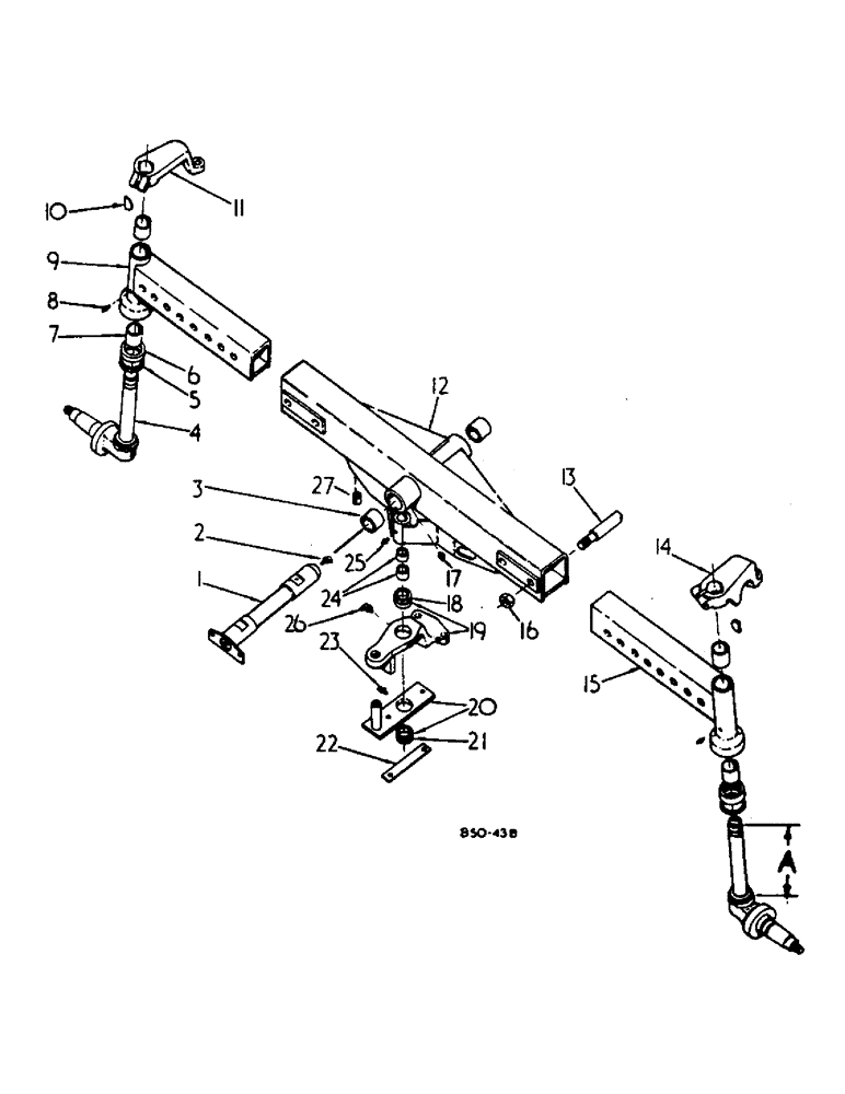Схема запчастей Case IH 584 - (14-03) - ADJUSTABLE FRONT AXLE, STRAIGHT, HEAVY DUTY, 52 TO 80 INCH TREAD, UTILITY TRACTORS Suspension
