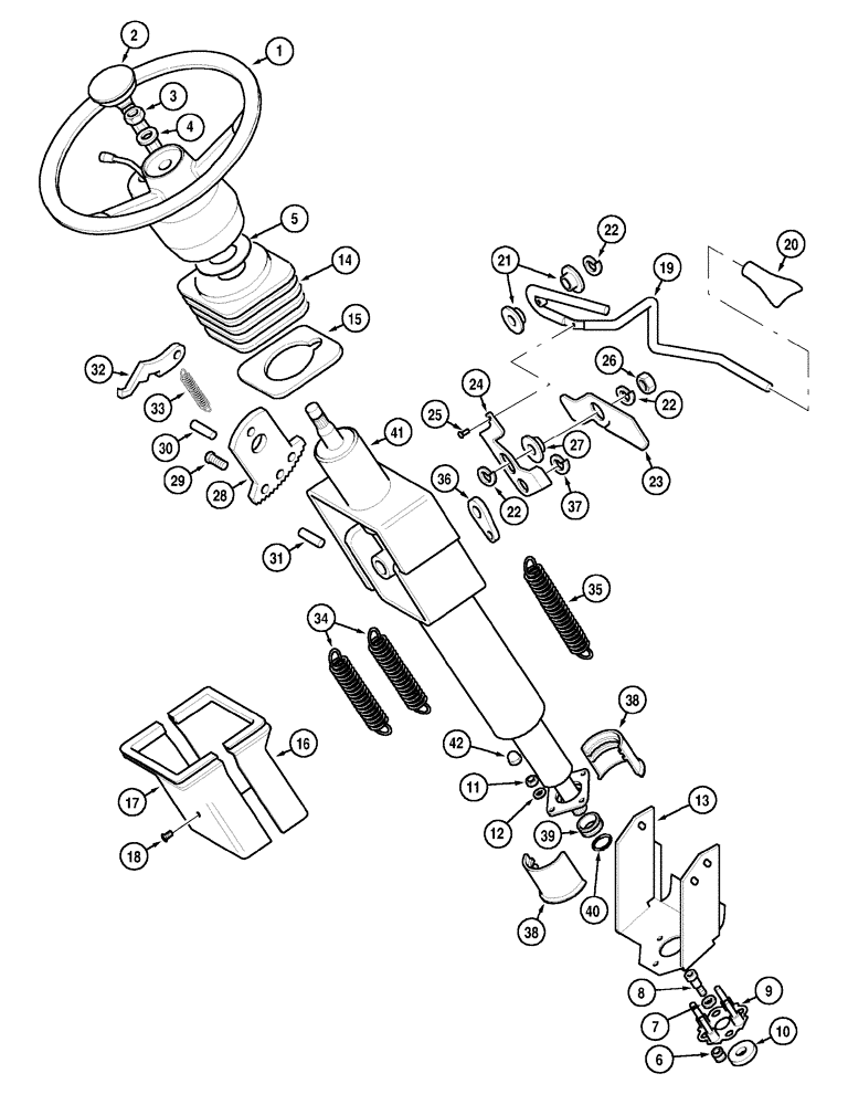 Схема запчастей Case IH CX60 - (05-02) - STEERING WHEEL AND COLUMN (05) - STEERING