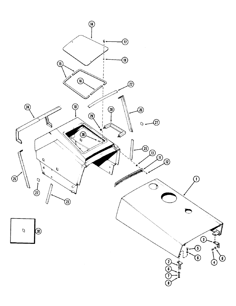 Схема запчастей Case IH 870 - (266) - HOOD (09) - CHASSIS/ATTACHMENTS