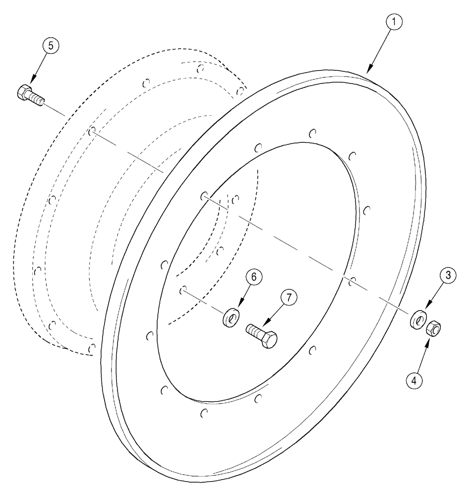 Схема запчастей Case IH 5120 - (6-102) - WHEELS, REAR NON-ADJUSTABLE (06) - POWER TRAIN