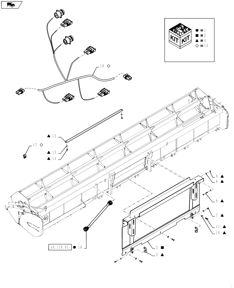 Схема запчастей Case IH 3020-25 - (88.058.02) - KIT, CONVERSION FOR 21/23/2500 COMBINES (88) - ACCESSORIES
