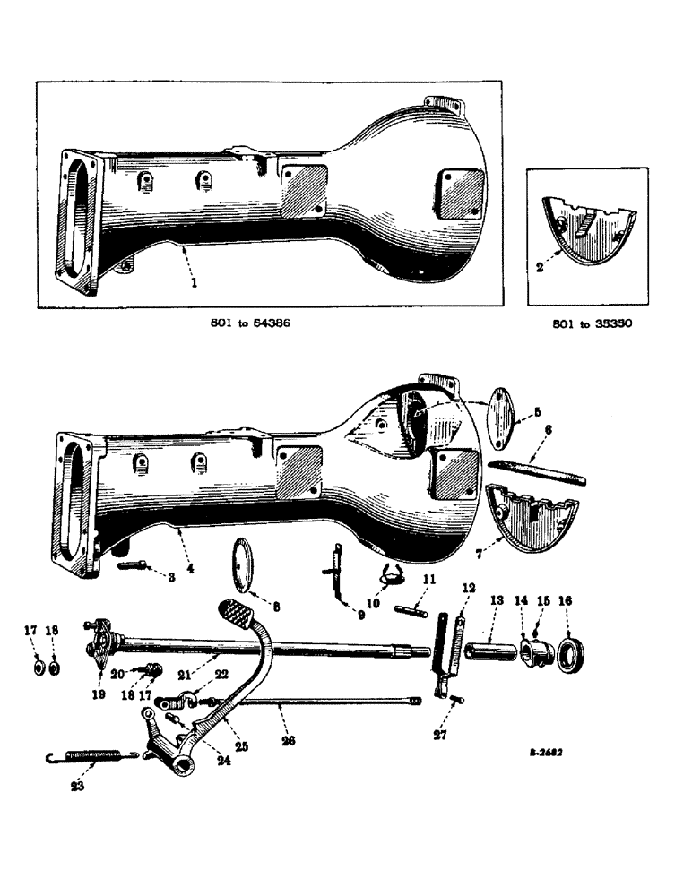 Схема запчастей Case IH FARMALL A - (083) - CHASSIS, CLUTCH HOUSING, CONTROLS AND CONNECTIONS (12) - CHASSIS