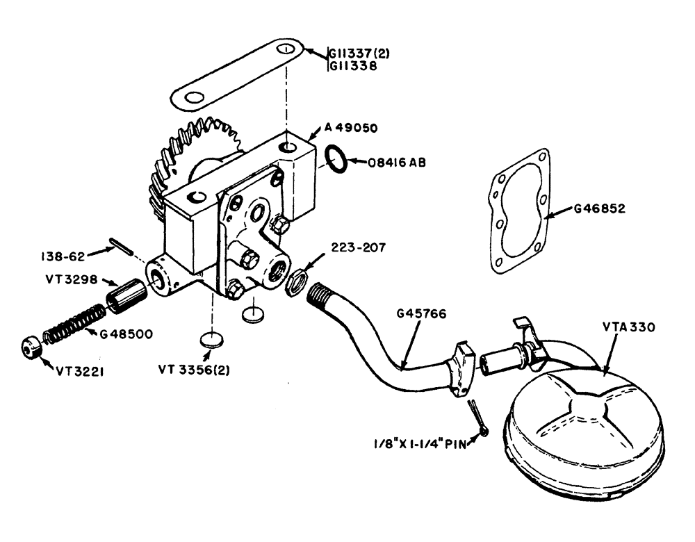 Схема запчастей Case IH 630 - (026) - ENGINE OIL PUMP (02) - ENGINE