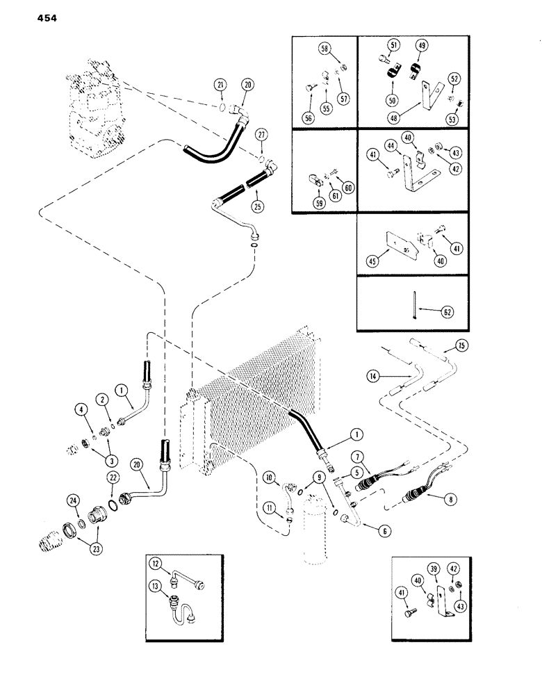 Схема запчастей Case IH 870 - (454) - AIR CONDITIONER, HOSES AND TUBES, WITH SAFETY SWITCH, FIRST USED TRACTOR SERIAL NUMBER 8731899 (09) - CHASSIS/ATTACHMENTS