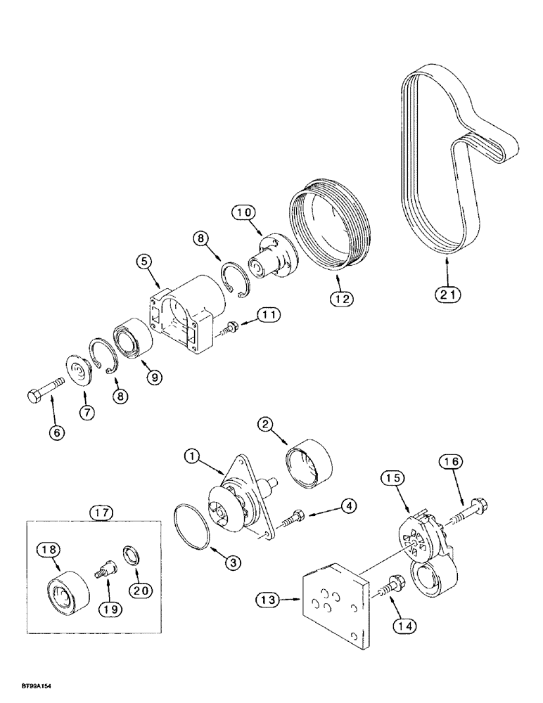Схема запчастей Case IH MX180 - (2-022) - WATER PUMP SYSTEM, MX180, MX200, MX220, 6T-830/6TAA-830 EMISSIONS CERTIFIED ENGINE (02) - ENGINE