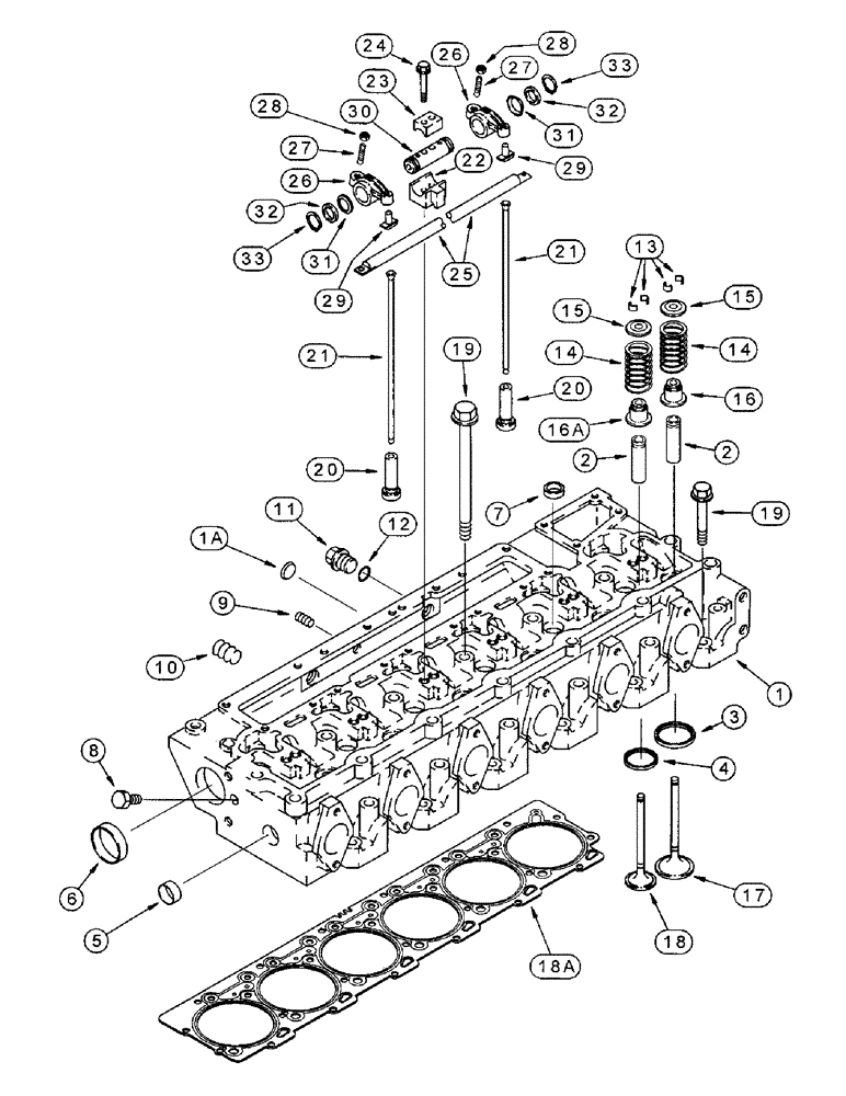 Схема запчастей Case IH 8950 - (2-044) - CYLINDER HEAD AND VALVE MECHANISM, 6T-830 AND 6TA-830 EMISSIONS CERTIFIED ENGINE (02) - ENGINE