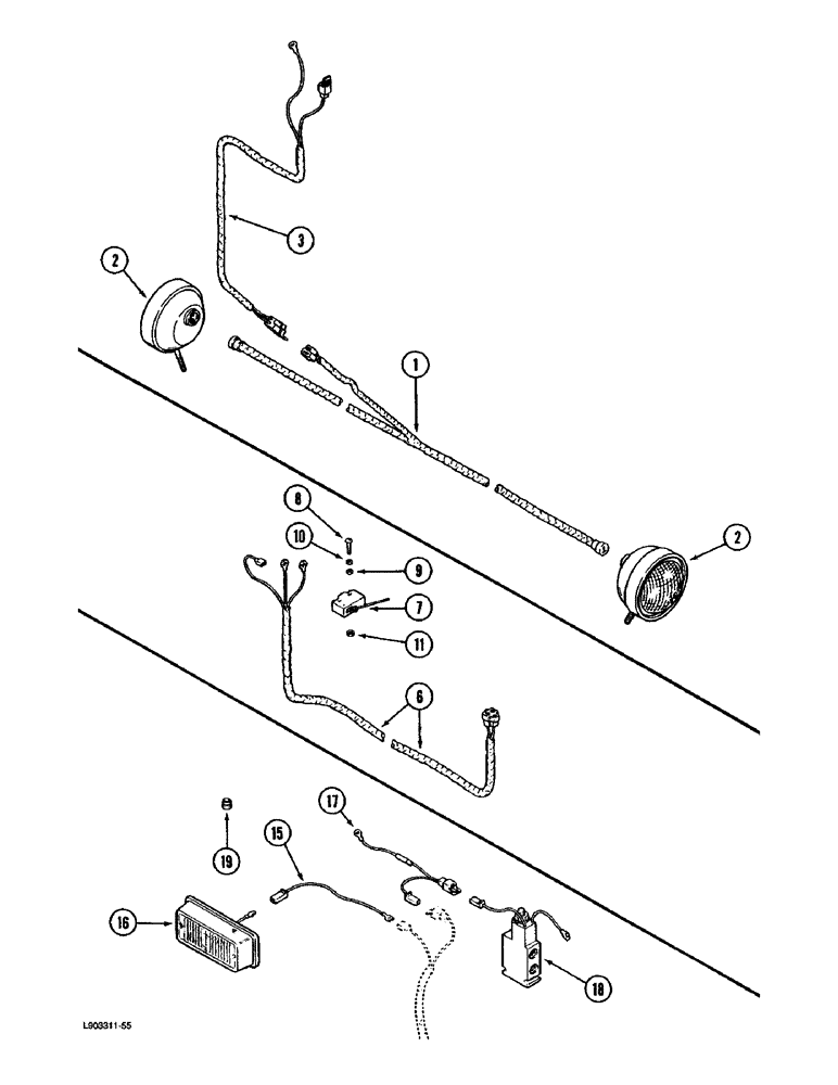 Схема запчастей Case IH 1670 - (4-74) - FEEDER LAMP HARNESS, FOUR WHEL DRIVE HARNESS, FLASHER EXTENSION HARNESS (06) - ELECTRICAL