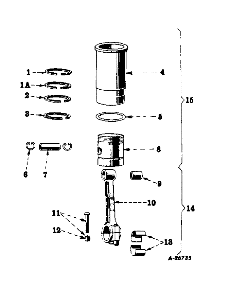 Схема запчастей Case IH SUPER AV-1 - (016) - ENGINE, CONNECTING RODS, PISTONS, AND CYLINDER SLEEVES (01) - ENGINE