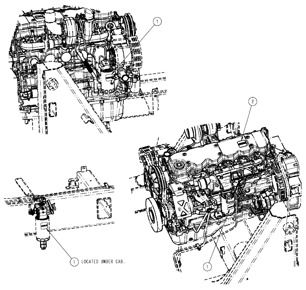Схема запчастей Case IH SPX3320 - (10-005) - ENGINE DECAL GROUP (13) - DECALS