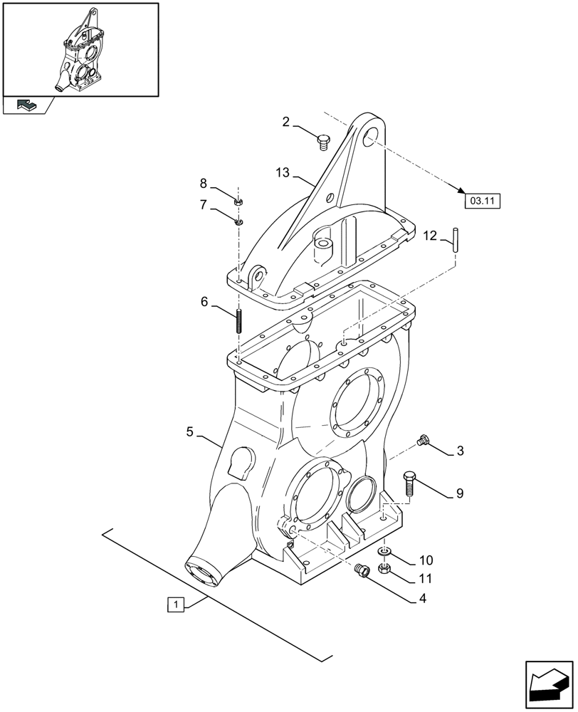 Схема запчастей Case IH LBX332R - (03.01[01]) - MAIN GEARBOX (03) - MAIN GEARBOX