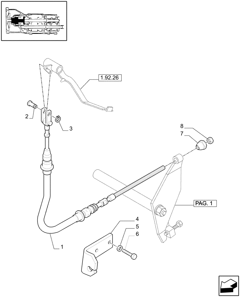 Схема запчастей Case IH JX1095N - (1.26.2[02]) - LEVERS AND TIEROD (03) - TRANSMISSION