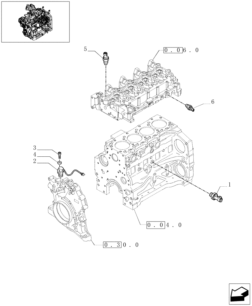Схема запчастей Case IH MAXXUM 110 - (1.75.0[01]) - MECHANICAL ENGINE SENSORS AND SWITCHES (06) - ELECTRICAL SYSTEMS