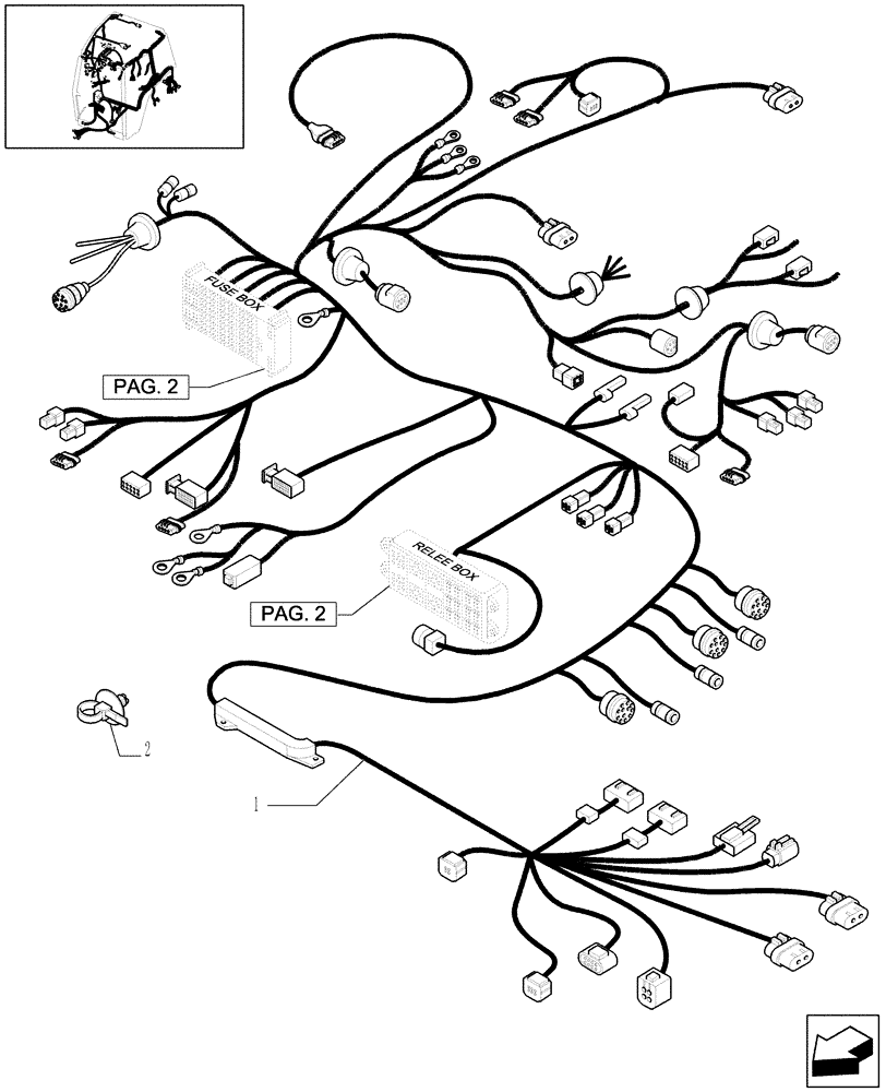 Схема запчастей Case IH MAXXUM 100 - (1.91.4[01]) - REAR MAIN CABLE - W/CAB (10) - OPERATORS PLATFORM/CAB