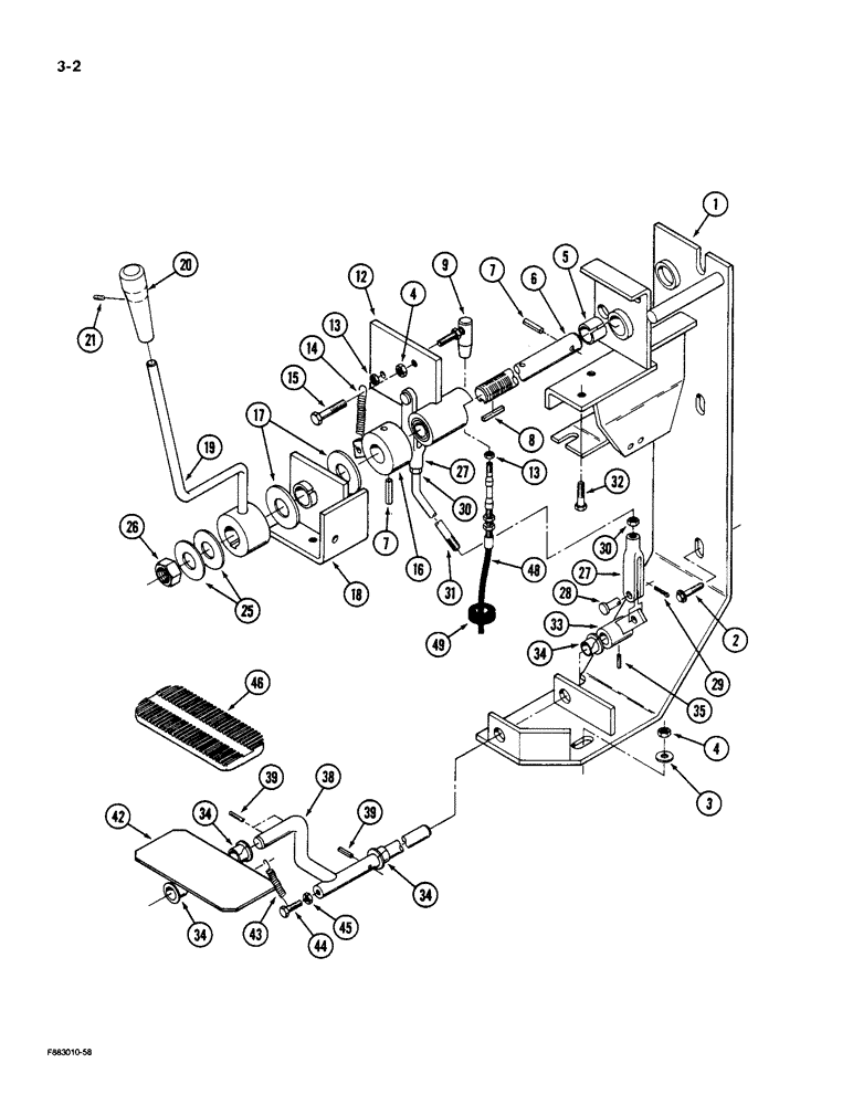 Схема запчастей Case IH KP-525 - (3-02) - THROTTLE AND DECELERATOR CONTROLS (03) - FUEL SYSTEM