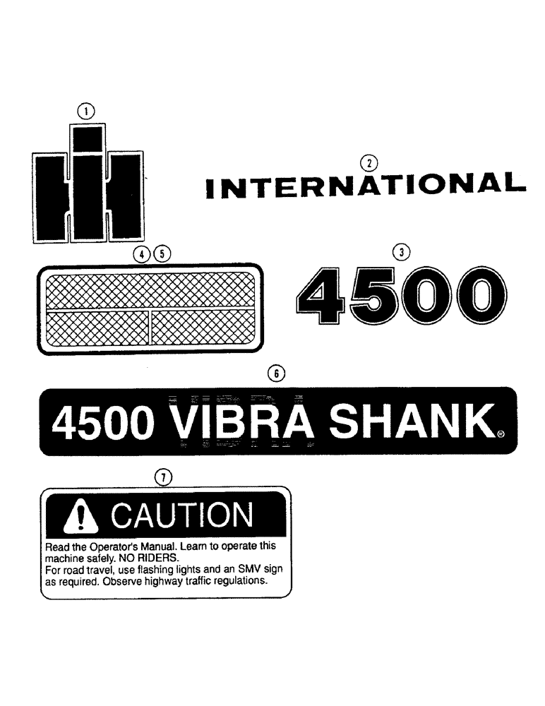 Схема запчастей Case IH 4500 - (9-104) - PRODUCT GRAPHICS, INTERNATIONAL, ALL MODELS (09) - CHASSIS/ATTACHMENTS