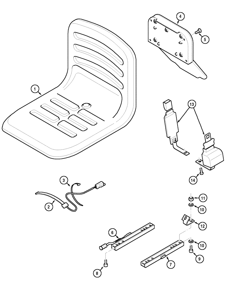 Схема запчастей Case IH CX60 - (09-48) - SEAT - VINYL (09) - CHASSIS/ATTACHMENTS