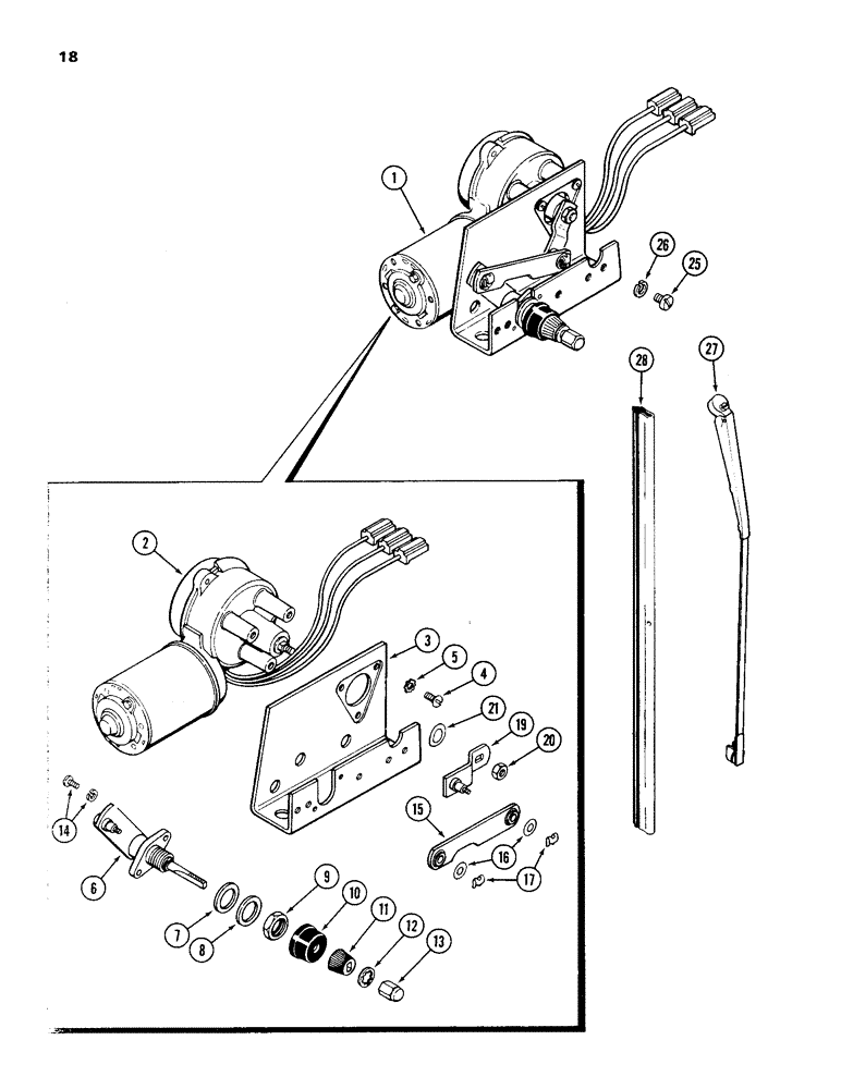 Схема запчастей Case IH 1290 - (18) - CAB, WINDSHIELD WIPER (09) - CHASSIS