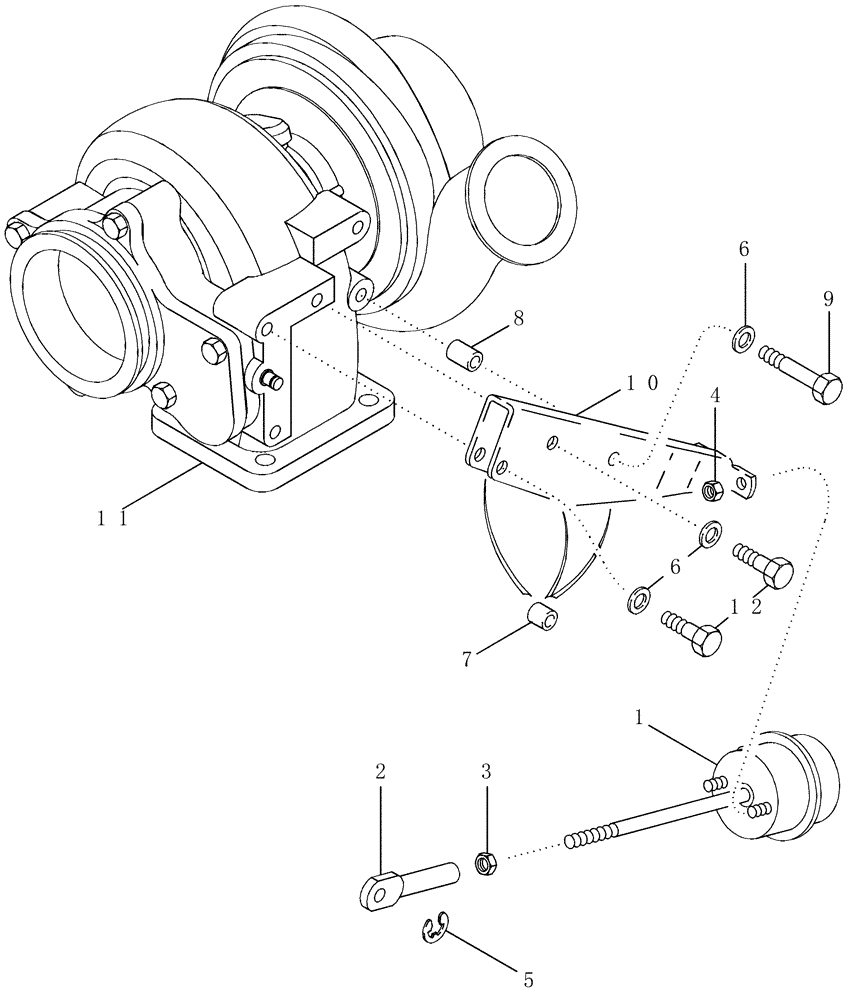 Схема запчастей Case IH PX190 - (02-12) - WASTEGATE ACTUATOR (02) - ENGINE