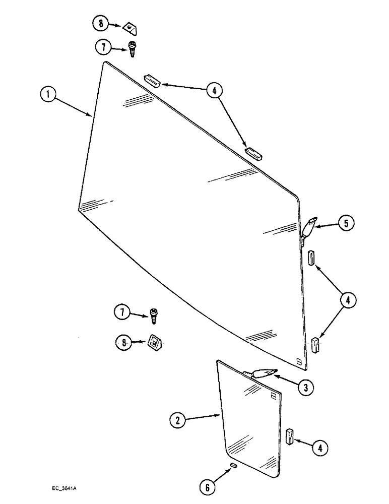 Схема запчастей Case IH 3230 - (9-040) - CAB, WINDSHIELD (09) - CHASSIS/ATTACHMENTS
