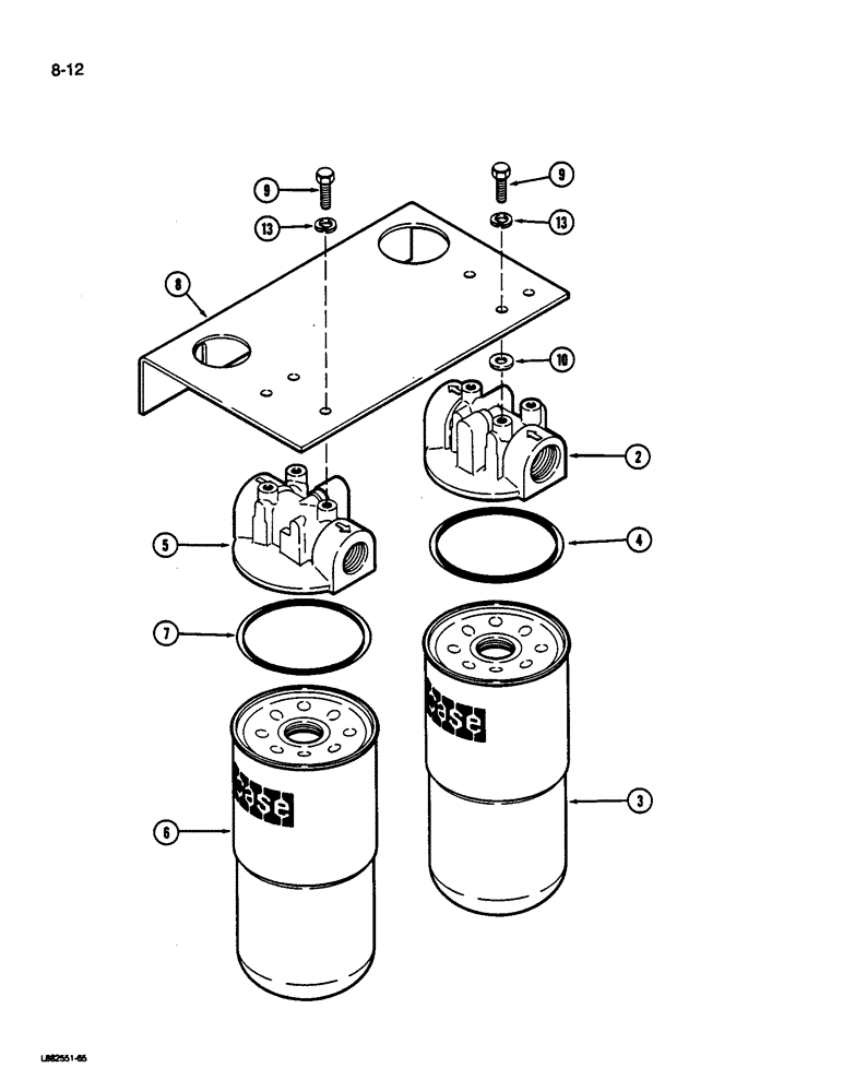 Схема запчастей Case IH 1822 - (8-12) - HYDRAULIC FILTERS, P.I.N. 701 AND AFTER (07) - HYDRAULICS