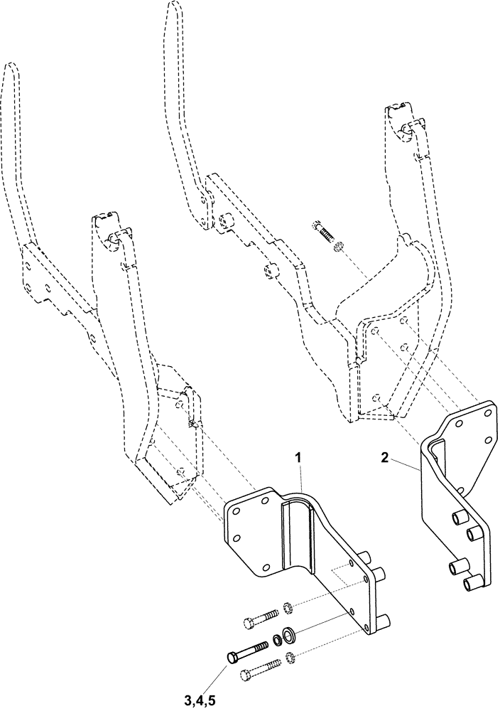 Схема запчастей Case IH L720 - (39.100.AJ[03]) - VAR - 715788026 - REAR UPRIGHT MOUNTING BRACKET FOR JX55, JX95 TRACTOR (39) - FRAMES AND BALLASTING
