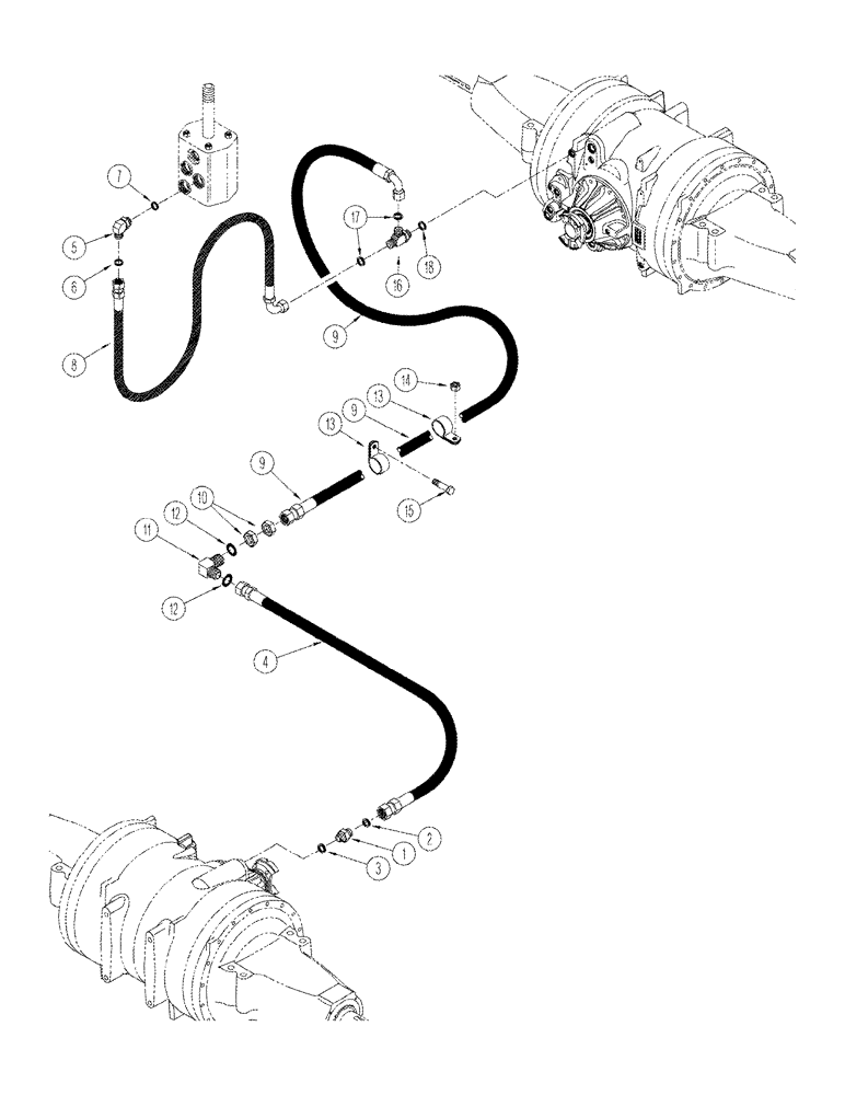 Схема запчастей Case IH STX375 - (08-10) - AXLE HYDRAULICS SERVICE BRAKE CIRCUIT STX 440 (08) - HYDRAULICS