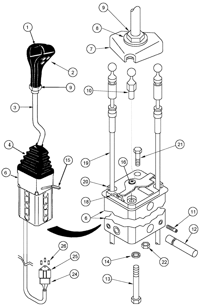 Схема запчастей Case IH L405 - (08-15) - CONTROL ASSEMBLY 3 FUNCTION CX50 - CX60 (08) - HYDRAULICS