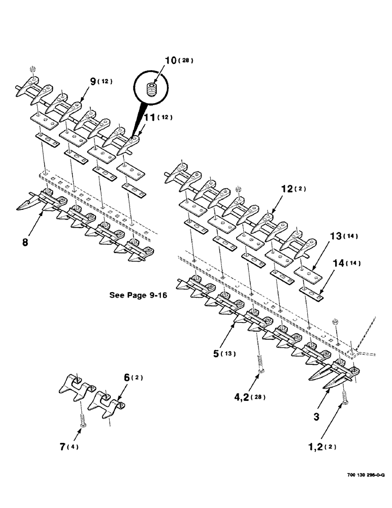 Схема запчастей Case IH 8330 - (9-02) - 7 FOOT STUB GUARD KIT, ADJUSTABLE STUB ON STUB GUARD, 700130297 COMPLETE (09) - CHASSIS