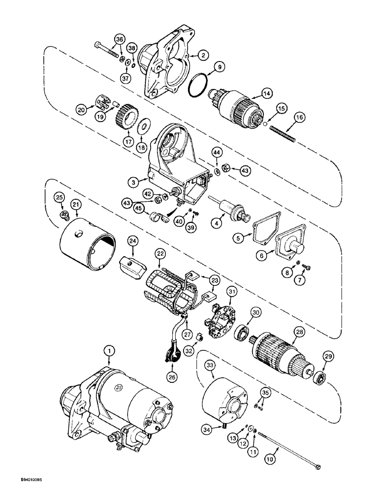 Схема запчастей Case IH 4391 - (4-10) - STARTER ASSEMBLY, 1987559C1 (04) - ELECTRICAL SYSTEMS