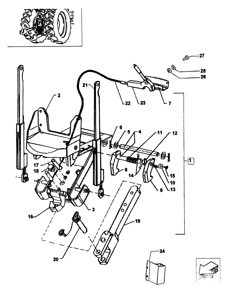 Схема запчастей Case IH JX95 - (1.89.6/03) - VAR - 929, 335885, 335886, 744770 - TOW HOOK AND BAR (PICK-UP) - DRAWBAR AND SUPPORT (09) - IMPLEMENT LIFT