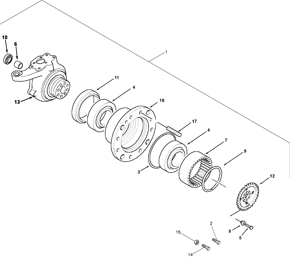 Схема запчастей Case IH MX170 - (05-32) - KIT, SWIVEL HOUSING ASSEMBLY, (25) - FRONT AXLE SYSTEM