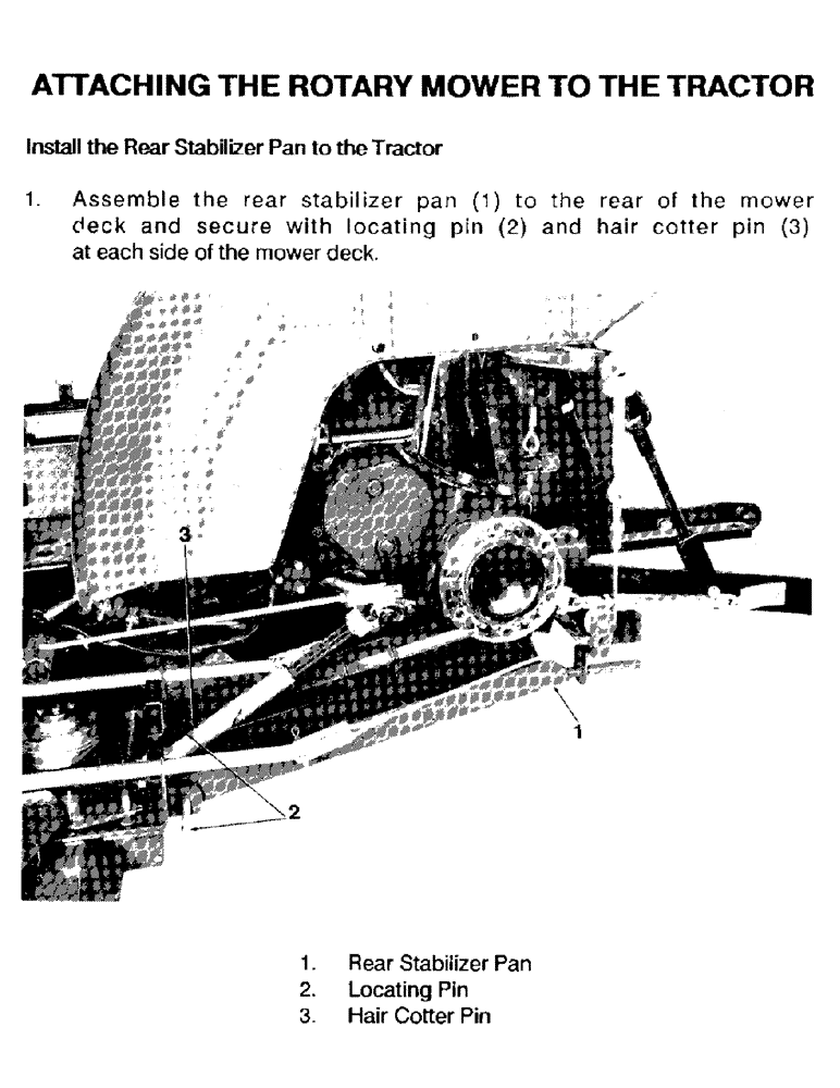 Схема запчастей Case IH 61MS - (11) - ATTACHING THE ROTARY MOWER TO THE TRACTOR 