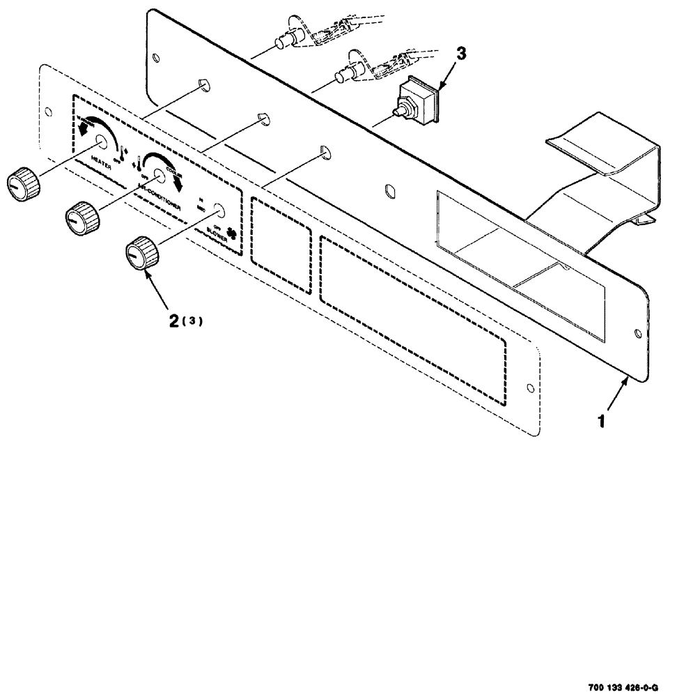Схема запчастей Case IH 8880 - (04-026) - HEATER AND AIR CONDITIONER CONTROL PANEL ASSEMBLY (50) - CAB CLIMATE CONTROL