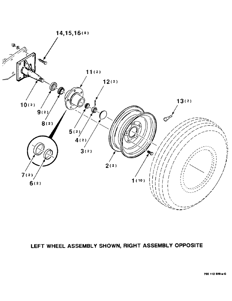 Схема запчастей Case IH 8530 - (7-04) - WHEEL AND HUB ASSEMBLY (12) - MAIN FRAME