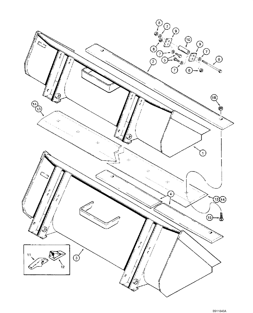 Схема запчастей Case IH 1845C - (09-14) - BUCKETS - LOADER (PINNED COUPLER), JAF0041368 - (09) - CHASSIS/ATTACHMENTS