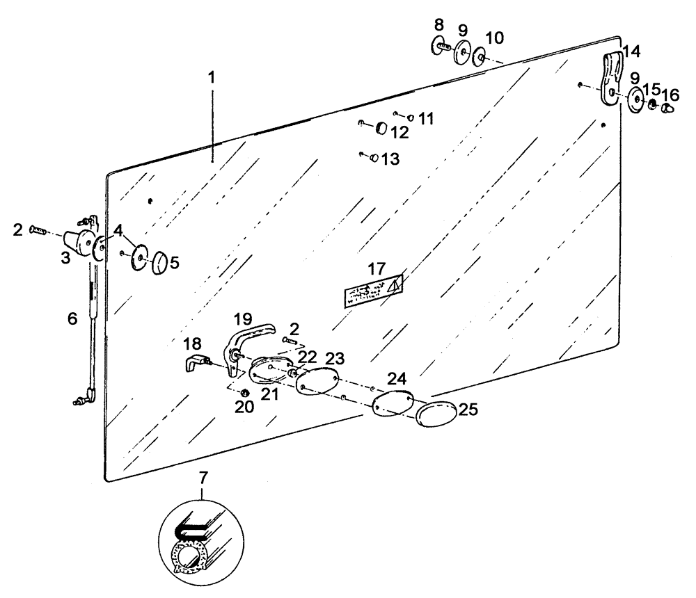 Схема запчастей Case IH C55 - (09B-17[01]) - REAR WINDOW ASSY. / ----> ..... (09) - CHASSIS