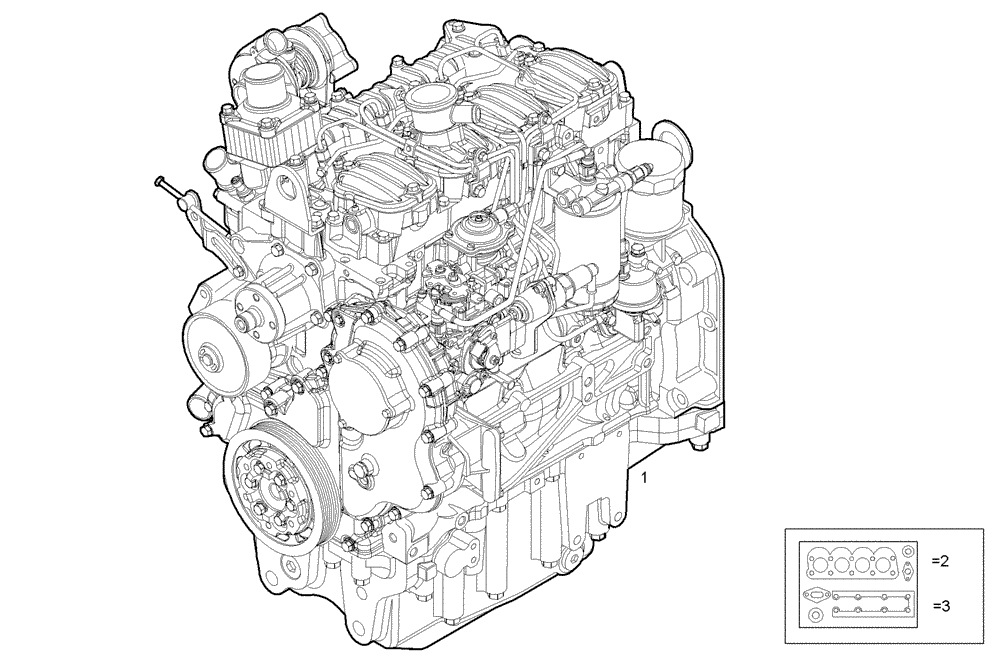 Схема запчастей Case IH F5AE9484L A001 - (0002.229) - COMPLETE ENGINE 