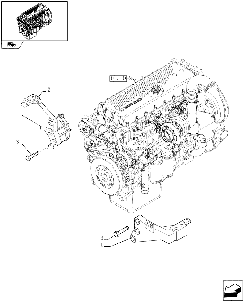 Схема запчастей Case IH F3CE0684E E004 - (0.04.4) - ENGINE SUSPENSION (504087155) 