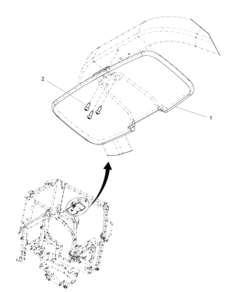 Схема запчастей Case IH DX45 - (10.18) - FRONT SUNVISOR (10) - OPERATORS PLATFORM/CAB
