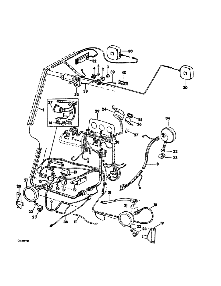 Схема запчастей Case IH 766 - (08-38) - ELECTRICAL, DELUXE TRACTOR CAB WIRING (06) - ELECTRICAL