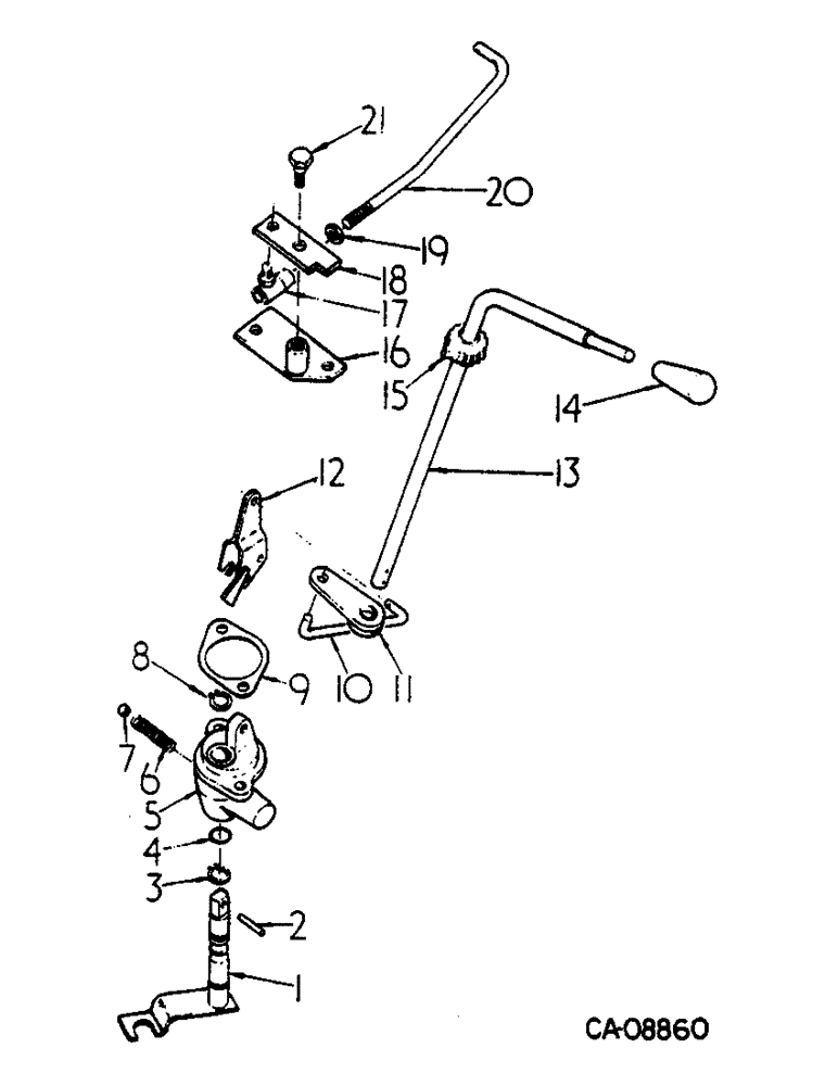 Схема запчастей Case IH 684 - (07-34) - DRIVE TRAIN, FORWARD AND REVERSE LEVER AND CONNECTIONS, 684 TRACTOR (04) - Drive Train