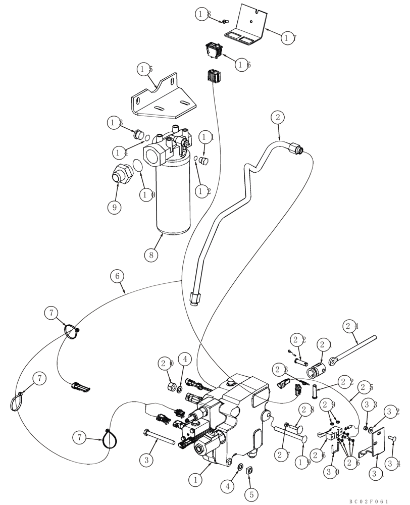 Схема запчастей Case IH 95XT - (08-02A) - HYDRAULICS - SELF-LEVELING; IF USED (08) - HYDRAULICS