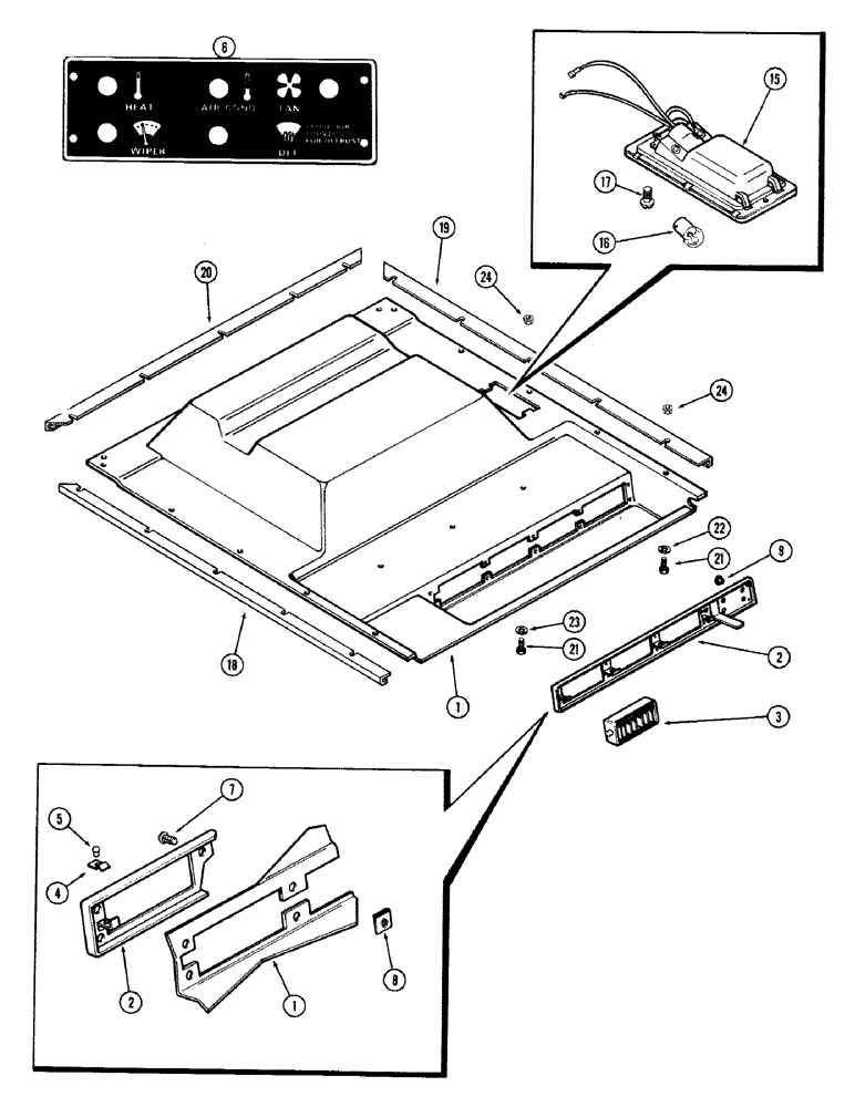 Схема запчастей Case IH 870 - (302) - CAB, HEADLINER, BETTENDORF (09) - CHASSIS/ATTACHMENTS