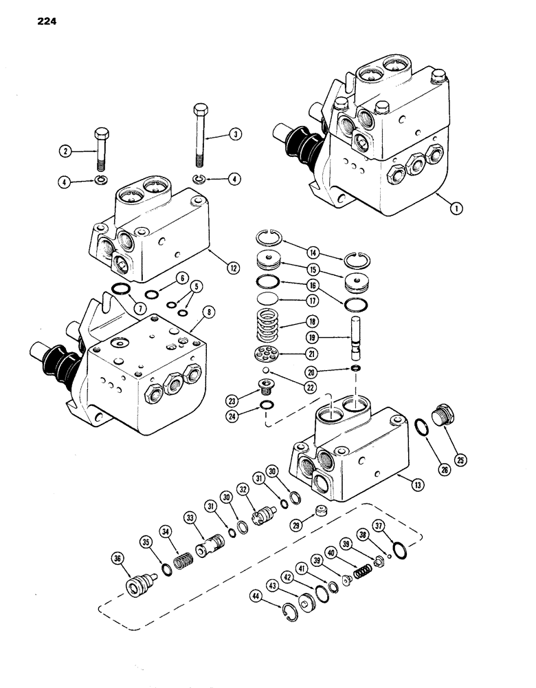 Схема запчастей Case IH 770 - (224) - POWER BRAKE VALVE, POWER SHIFT, USED PRIOR TO TRACTOR S/N 8711460 (07) - BRAKES
