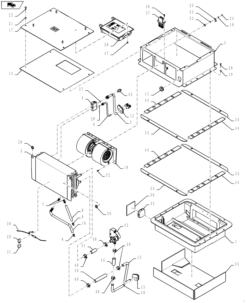 Схема запчастей Case IH 3230 - (50.206.06) - HVAC/A, ATC UNIT (50) - CAB CLIMATE CONTROL