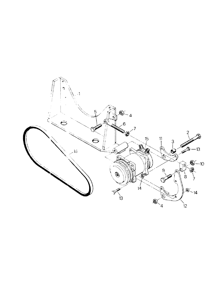 Схема запчастей Case IH KM-360 - (03-12) - A/C COMPRESSOR AND MOUNTING, CAT 3406 ENGINE (03) - Climate Control